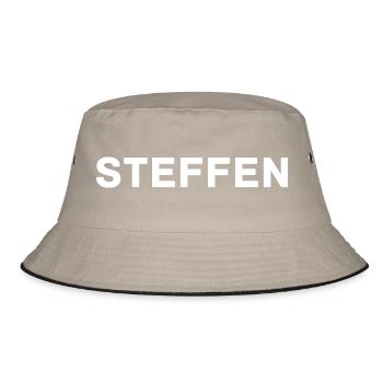 Steffen ist dein Name Original Oldschool 90es - Bucket Hat - Khaki/Schwarz - Vorne