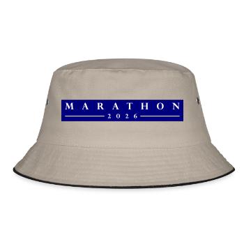 Marathon 2026 - Bucket Hat - Khaki/Schwarz - Vorne