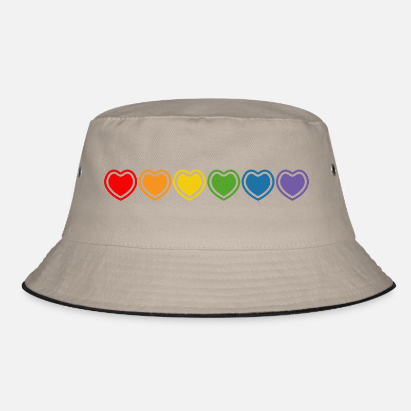 LGBT Regenbogenherzchen Bucket Hat