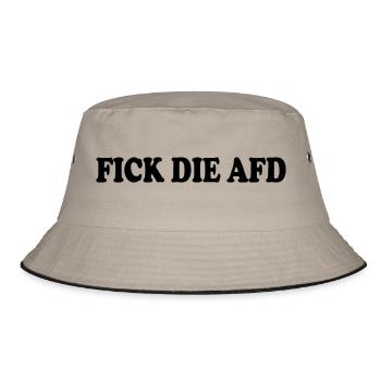 Fick die afd - Bucket Hat - Khaki/Schwarz - Vorne