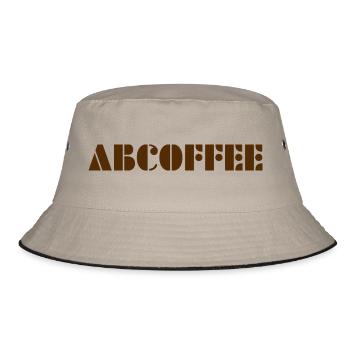 Coffee alphabet - Bucket Hat - Khaki/Schwarz - Vorne