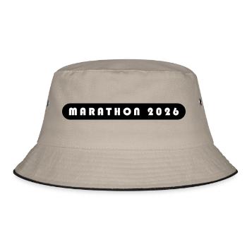 Marathon 2026 Schriftzug - Bucket Hat - Khaki/Schwarz - Vorne