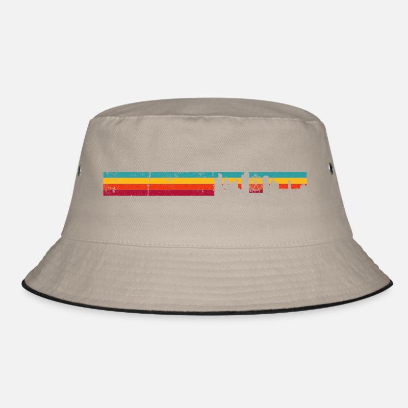 Sunset Skyline Stripes Bucket Hat