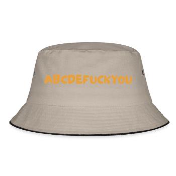 ABC-Alphabet-Aussage Fuck You Humor - Bucket Hat - Khaki/Schwarz - Vorne