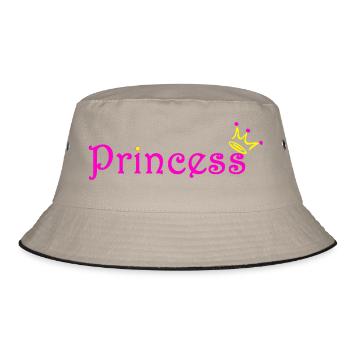 Prinzessin Glitzer Krone - Bucket Hat - Khaki/Schwarz - Vorne