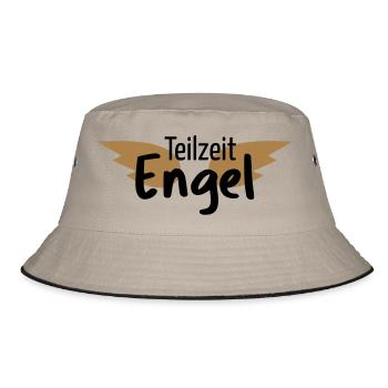 Engel Teilzeitengel Flügel Held Heldin Geschenk - Bucket Hat - Khaki/Schwarz - Vorne