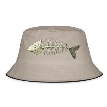 fish bone - Bucket Hat - khaki/black - Front