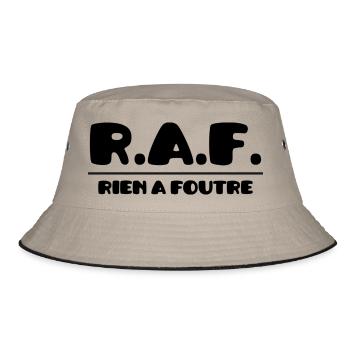 RAF - Fuck :) - Bucket Hat - Khaki/Schwarz - Vorne