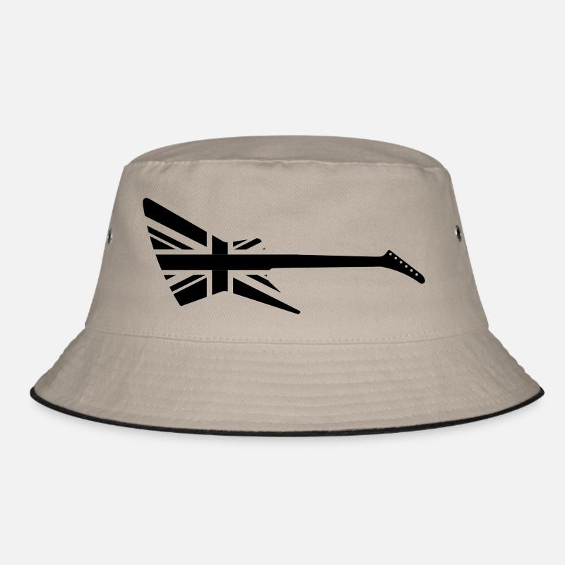 guitar union jack Bucket Hat