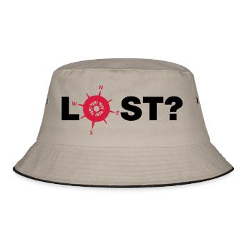 lost__f2 - Bucket Hat - Khaki/Schwarz - Vorne