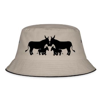 2 children baby child little boy family mom pap - Bucket Hat - khaki/black - Front