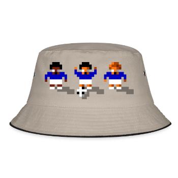 Soccer Blue and White - Bucket Hat - khaki/black - Front