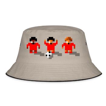 Soccer All Red - Bucket Hat - khaki/black - Front