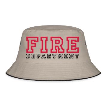 Schriftzug FIRE Department - Bucket Hat - Khaki/Schwarz - Vorne