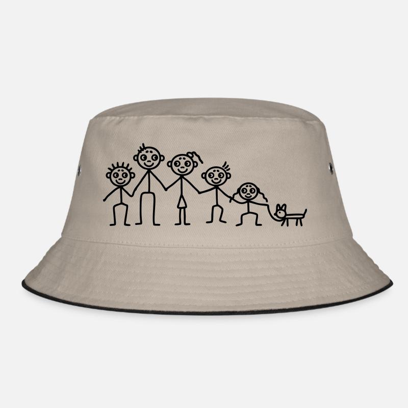 Vater Mutter Kinder - Bucket Hat - Khaki/Schwarz