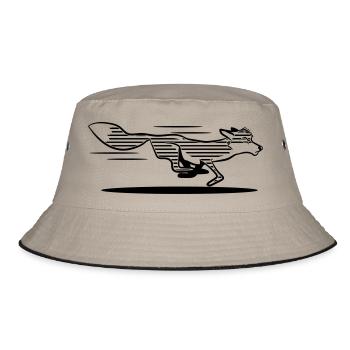 Fuchs laufen rennen gestreift - Bucket Hat - Khaki/Schwarz - Vorne