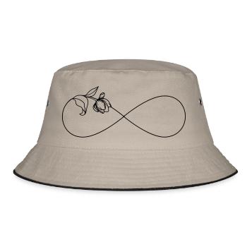 Simple infinity symbol Infinity with flower - Bucket Hat - khaki/black - Front