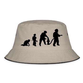 Evolution des Feuerwehrmanns - Bucket Hat - Khaki/Schwarz - Vorne