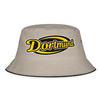Dortmund Retro Logo Print - Bucket Hat - khaki/black - Front