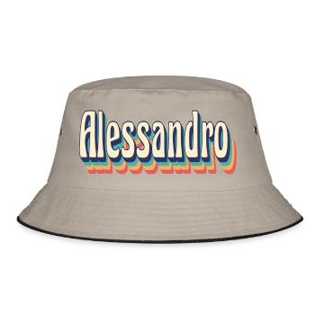 Alessandro retro vintage t-shirt gift t-shirt - Bucket Hat - khaki/black - Front