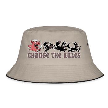 Schwein ändert die Regeln! - Bucket Hat - Khaki/Schwarz - Vorne