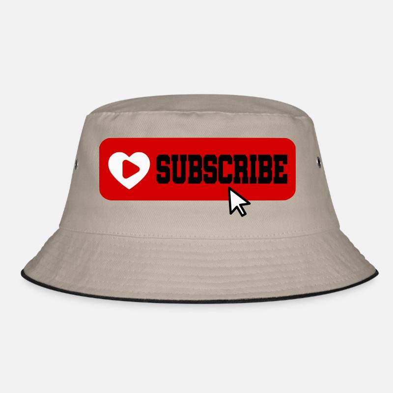 Fabulous YouTube Channel Subscribe Button Icon Bucket Hat