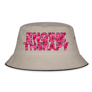 Engine Therapy Car Szene Style - Bucket Hat - Khaki/Schwarz - Vorne