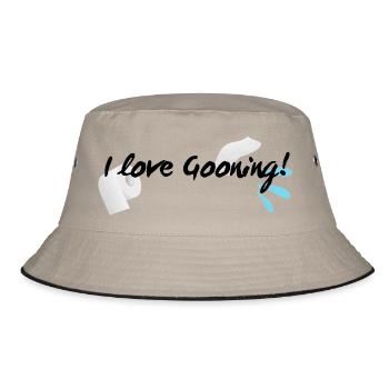 Ich liebe es, lustige Klamotten zu tragen - Bucket Hat - Khaki/Schwarz - Vorne