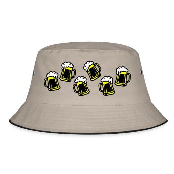 Beer Beer Glass Beer Mug - Bucket Hat - khaki/black - Front