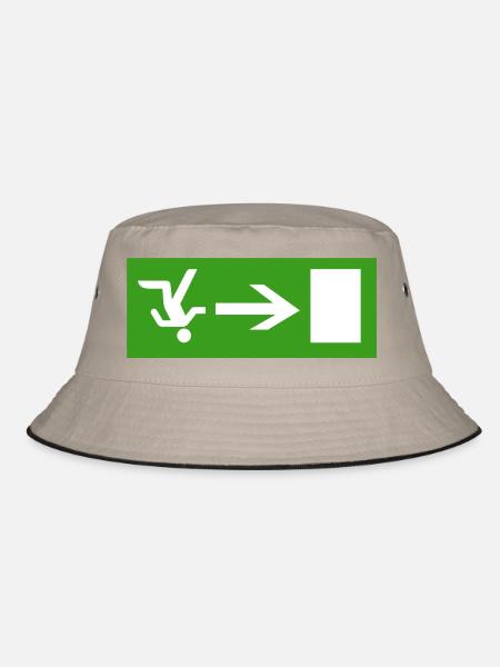 Schlendern aus der Kneipe - Bucket Hat - Khaki/Schwarz