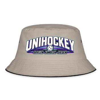 Unihockey NeonLogo Kraftvoll - Bucket Hat - Khaki/Schwarz - Vorne