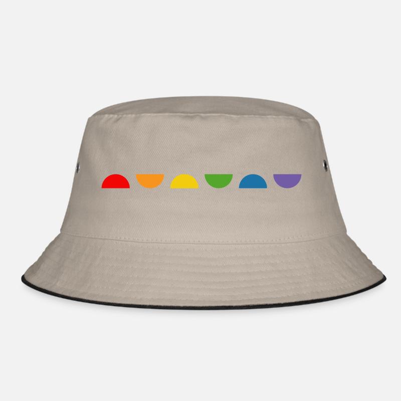 Regenbogen Halbkreis - Bucket Hat - Khaki/Schwarz