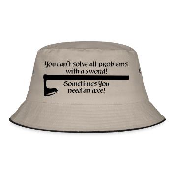 Sometimes You need an Axe - Bucket Hat - Khaki/Schwarz - Vorne