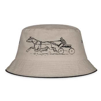 horse40 - Bucket Hat - Khaki/Schwarz - Vorne