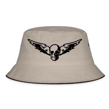 flying_skull - Bucket Hat - khaki/black - Front