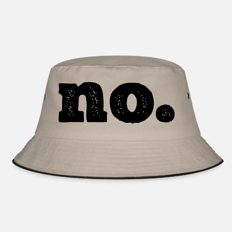 Einfach "no." - Bucket Hat - Khaki/Schwarz