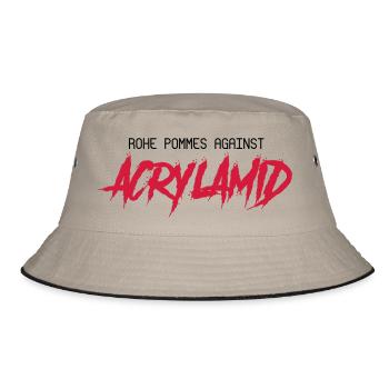 Rohe Pommes Against Acrylamid - Bucket Hat - Khaki/Schwarz - Vorne