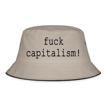 fuck capitalism - Bucket Hat - khaki/black - Front