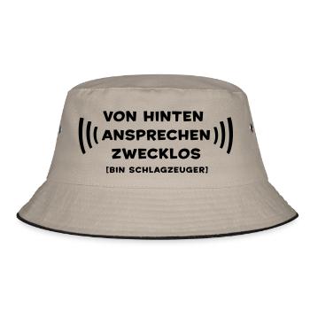 Von hinten ansprechen zwecklos - Schlagzeuger - Bucket Hat - Khaki/Schwarz - Vorne