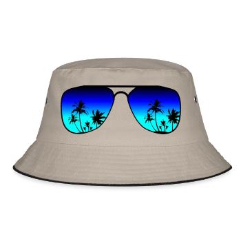 Sonnenbrille Urlaub - Bucket Hat - Khaki/Schwarz - Vorne