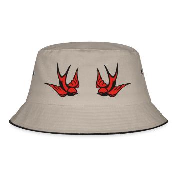 swallow - Bucket Hat - khaki/black - Front