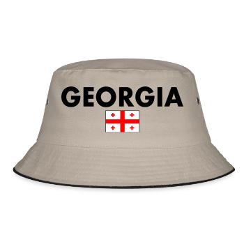 Georgien - Bucket Hat - Khaki/Schwarz - Vorne