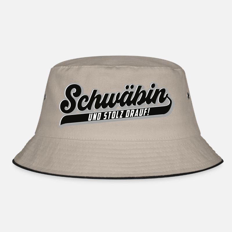 Stolze Schwäbin | Farben änderbar - Bucket Hat - Khaki/Schwarz