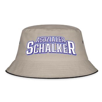 Asozialer Schalker | Gelsenkirchen Schalke - Bucket Hat - Khaki/Schwarz - Vorne