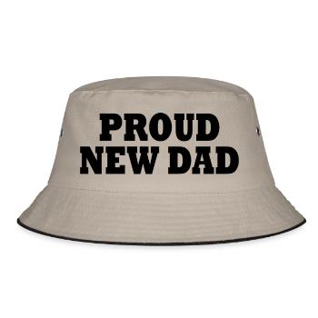 Proud new dad - Bucket Hat - khaki/black - Front