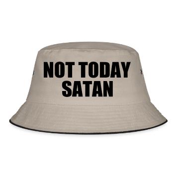 Not today satan - Bucket Hat - khaki/black - Front