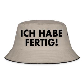 Ich habe fertig - Bucket Hat - Khaki/Schwarz - Vorne