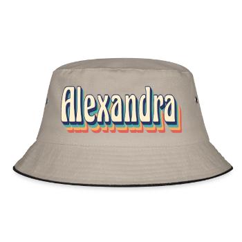 Alexandra t-shirt retro vintage t-shirt gift - Bucket Hat - khaki/black - Front