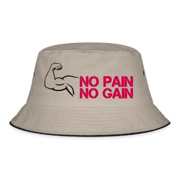Biceps Pain Gain - Bucket Hat - khaki/black - Front