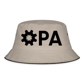 Opa Ingenieur Handwerker Werkstatt Getriebe - Bucket Hat - Khaki/Schwarz - Vorne